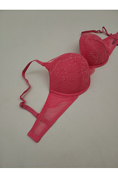 La Senza Růžová krajková push up podprsenka s překříženými zády Velikost US 34D | La Senza | obrázek 7