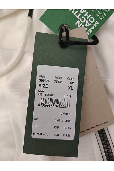 Camel active Bílá bavlněná dámská mikina na zip s kapucí a klokaní kapsou Vel. XL | camel active | obrázek 8