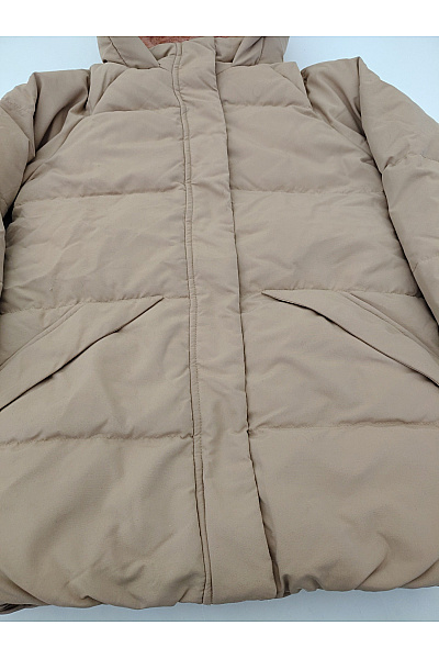 Vertbaudet Dívčí khaki prošívaná zimní bunda s kapucí Vel. EU 134 cm | Vertbaudet | obrázek 4