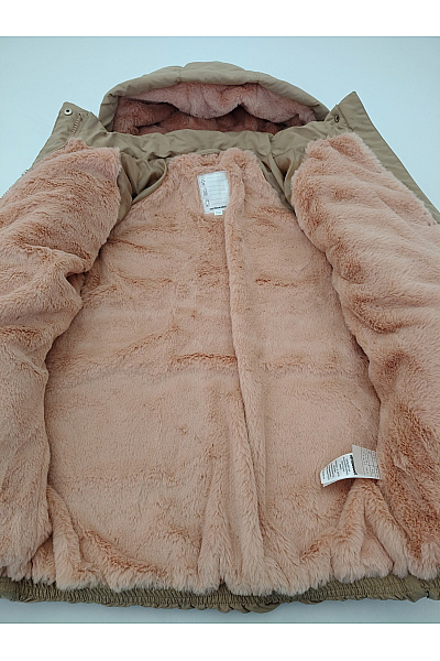 Vertbaudet Dívčí khaki prošívaná zimní bunda s kapucí Vel. EU 134 cm | Vertbaudet | obrázek 7