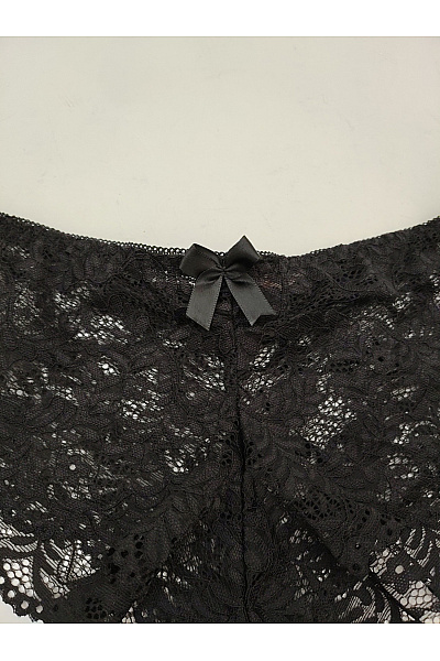 JUST FOR VICTORIA Černé krajkové kalhotky s mašličkou Vel. EU XXL | JUST FOR VICTORIA | obrázek 2