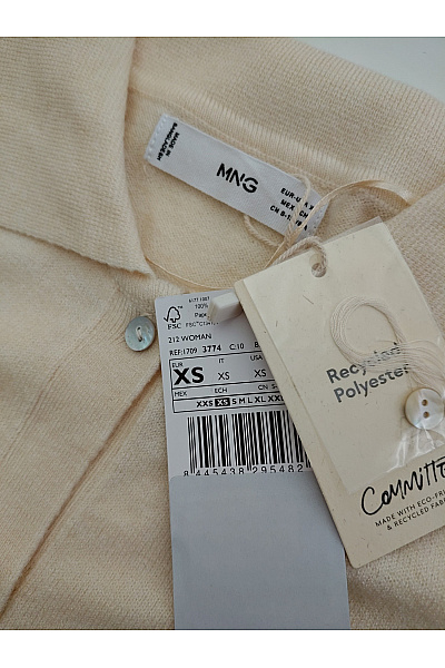 MANGO Béžový pletený maxi kardigan na knoflíky s límečkem Vel. EU XS | MANGO | obrázek 6