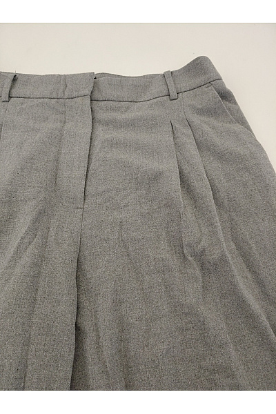 MORE & Šedé široké elegantní kalhoty s vysokým pasem a puky Vel. EU 40 | MORE & MORE | obrázek 4