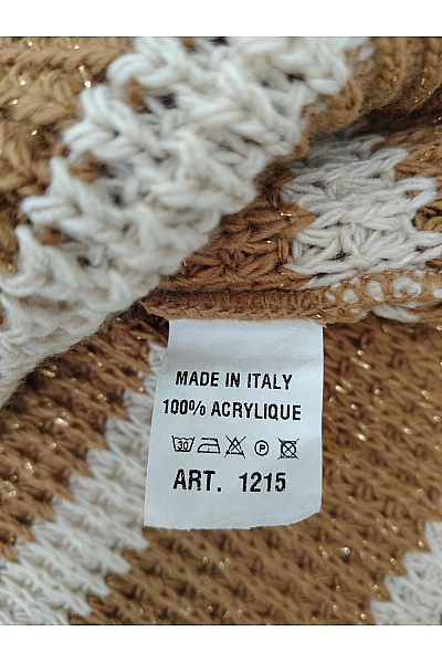 MADE IN ITALY Hnědý pruhovaný pletený pulovr s výstřihem do V Vel. XXL | MADE IN ITALY | obrázek 6