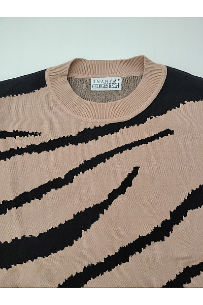 Georges Rech Béžový vzorovaný oversized pulovr se spadlými rameny Velikost XL | Georges Rech | obrázek 3
