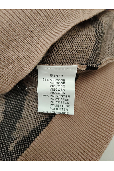 Georges Rech Béžový vzorovaný oversized pulovr se spadlými rameny Velikost XL | Georges Rech | obrázek 5