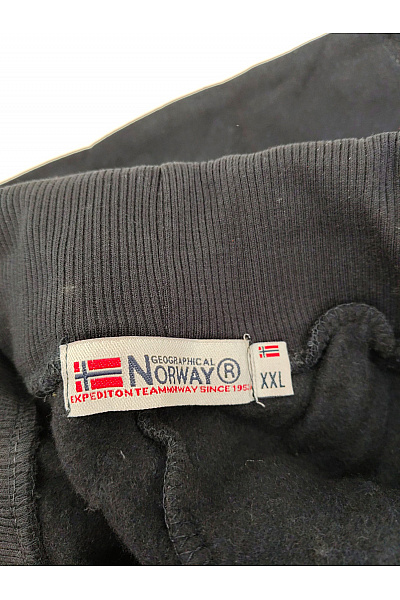 Geographical Norway Černé pánské tepláky s potiskem a gumou na nohavicích Velikost XXL | Geographical Norway | obrázek 6