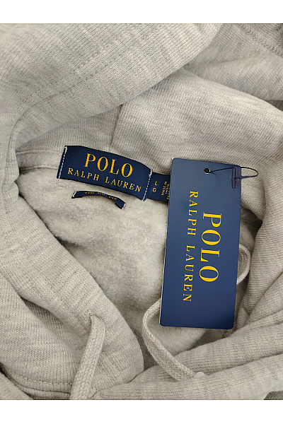 Ralph Lauren Pánská bavlněná mikina s kapucí a klokaní kapsou šedá Velikost US L | Ralph Lauren | obrázek 6