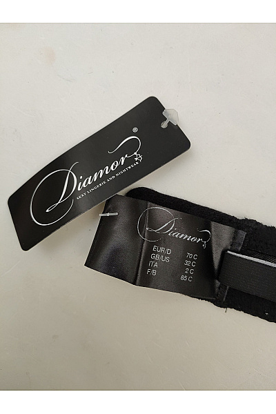 Diamor Černá síťovaná kosticová podprsenka s ozdobnými ramínky Vel. EU 70 C | Diamor | obrázek 8