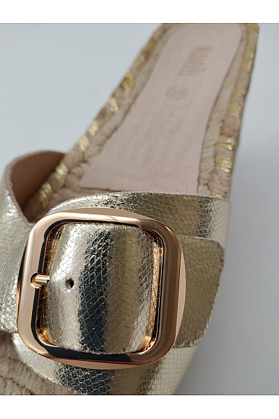 Mandel Sandals Zlaté dámské pantofle na platformě s přezkou Velikost EU 39 | Mandel Sandals | obrázek 8