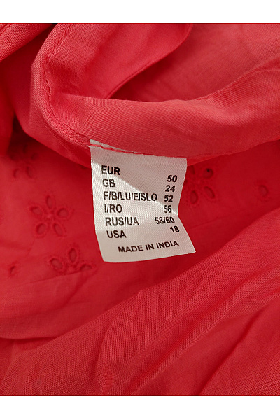 Červené bavlněné letní šaty s výšivkou boho Vel. EU 50 | Unimoda | obrázek 7