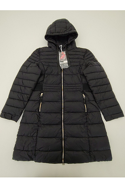 Geographical Norway Černá prošívaná zimní dlouhá bunda s kapucí se zipem Vel. EU 5/XXL | Geographical Norway | obrázek 2