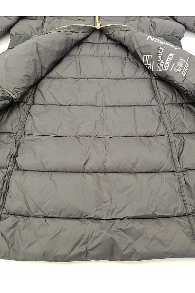 Geographical Norway Černá prošívaná zimní dlouhá bunda s kapucí se zipem Vel. EU 5/XXL | Geographical Norway | obrázek 5