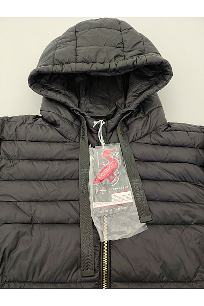 Geographical Norway Černá prošívaná zimní dlouhá bunda s kapucí se zipem Vel. EU 5/XXL | Geographical Norway | obrázek 7