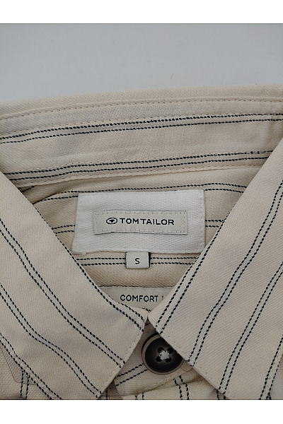 TOM TAILOR Béžová bavlněná pruhovaná košile s dlouhým rukávem regular fit Vel. S | TOM TAILOR | obrázek 6