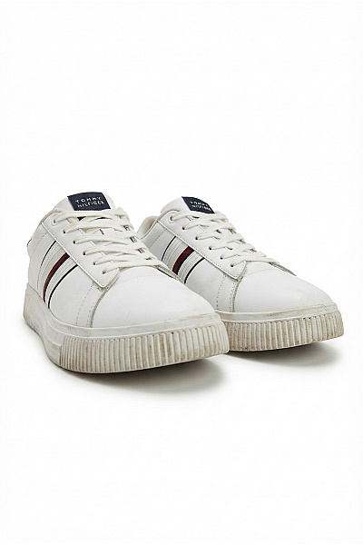 TOMMY HILFIGER Pánské Tenisky Essential Court Sneaker Stripes Bílé Vel. EU 43