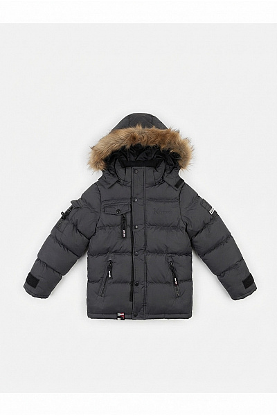 Geographical Norway Černá Chlapecká Outdoorová Zimní Bunda S Kapucí