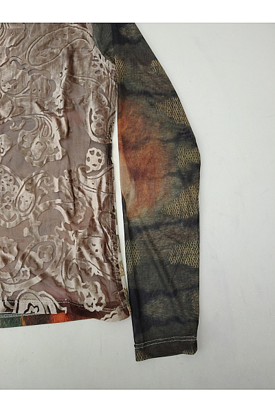 DESIGUAL Dámské hnědé tričko s dlouhým rukávem se stojáčkem a vzorem Velikost M | DESIGUAL | obrázek 5