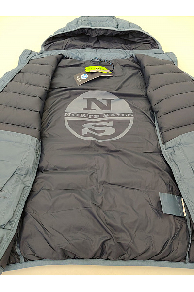 NORTH SAILS Modrá prošívaná přechodová bunda s kapucí se zipem Velikost M | NORTH SAILS | obrázek 6