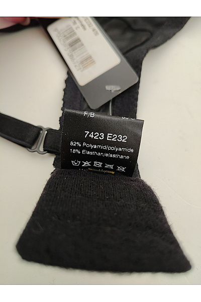 ESCORA Černá krajková kosticová podprsenka s otevřenými košíčky a ozdobami Velikost EU 70C | ESCORA | obrázek 6