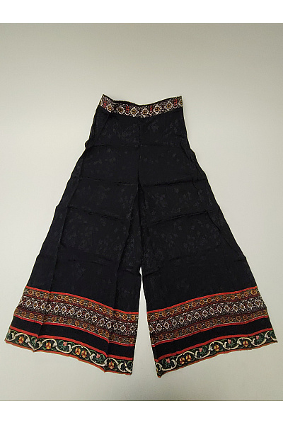 DESIGUAL Černé široké kalhoty Palazzo boho letní Velikost EU 36 | DESIGUAL | obrázek 2