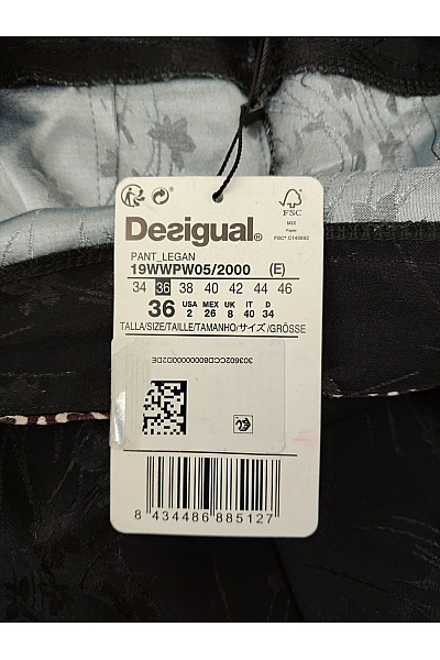 DESIGUAL Černé široké kalhoty Palazzo boho letní Velikost EU 36 | DESIGUAL | obrázek 7