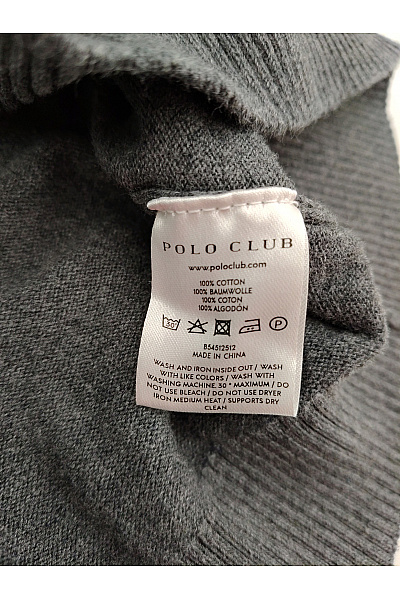 POLO CLUB Pánský šedý pletený pulovr se stojáčkem na zip Vel. S | POLO CLUB | obrázek 4