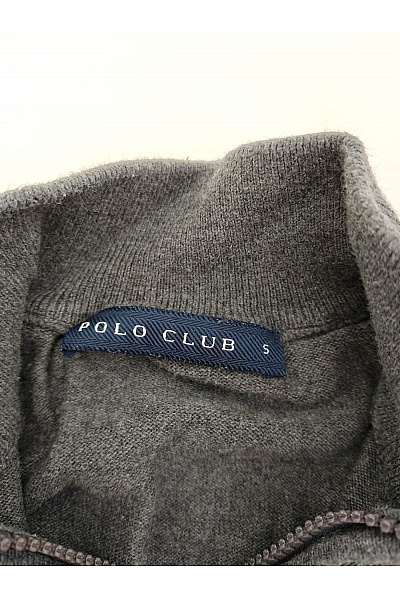 POLO CLUB Pánský šedý pletený pulovr se stojáčkem na zip Vel. S | POLO CLUB | obrázek 5