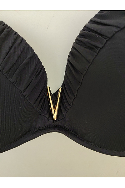 LISCA Černá push up podprsenka s ozdobnými ramínky a kosticemi Velikost EU 38B | LISCA | obrázek 4