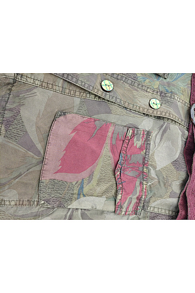 DESIGUAL Dámská khaki košilová bunda s páskem lyocellová Vel. EU 42 | DESIGUAL | obrázek 4