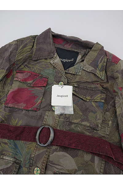 DESIGUAL Dámská khaki košilová bunda s páskem lyocellová Vel. EU 42 | DESIGUAL | obrázek 5