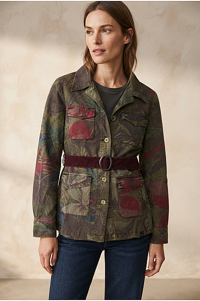 DESIGUAL Dámská Khaki Košilová Bunda S Páskem Lyocellová Vel. EU 42