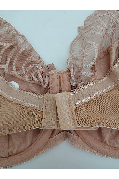 GORTEKS Béžová krajková kosticová podprsenka s měkkými košíčky | GORTEKS | obrázek 5
