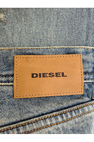 DIESEL Modré bavlněné džíny s dírami na kolenou a roztřepenými nohavicemi Vel. IT 36 | DIESEL | obrázek 6