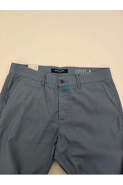 PIERRE CARDIN Pánské bavlněné chinos kalhoty modré rovné | PIERRE CARDIN | obrázek 4