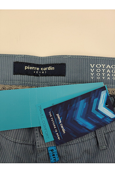 PIERRE CARDIN Pánské bavlněné chinos kalhoty modré rovné | PIERRE CARDIN | obrázek 7