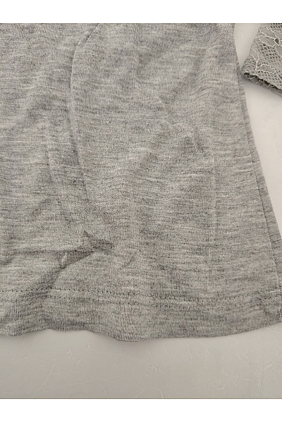 DESIGUAL Šedá krajková halenka s dlouhými zvonovými rukávy Vel. EU XS | DESIGUAL | obrázek 4