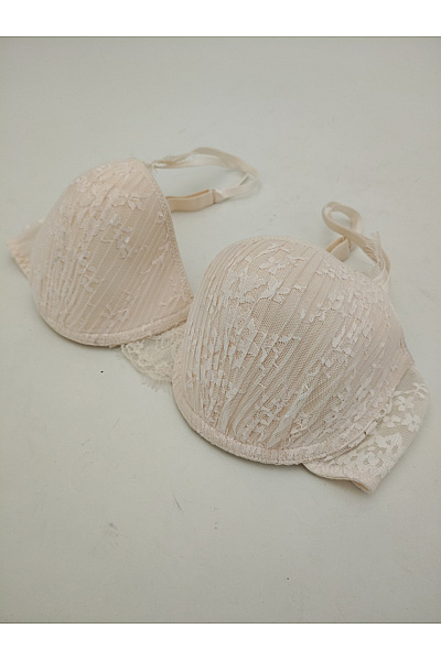 Béžová krajková kosticová podprsenka s vyztuženými košíčky | Unimoda | obrázek 3