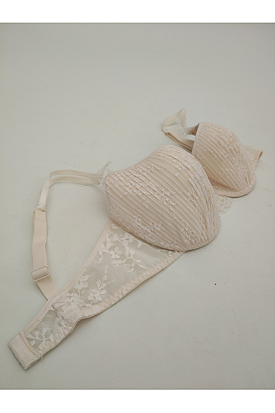 Béžová krajková kosticová podprsenka s vyztuženými košíčky | Unimoda | obrázek 5