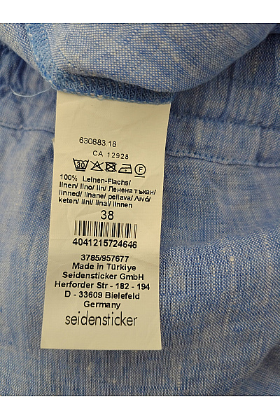 Seidensticker Modré lněné široké kalhoty s kapsami Velikost EU 38 | Seidensticker | obrázek 6