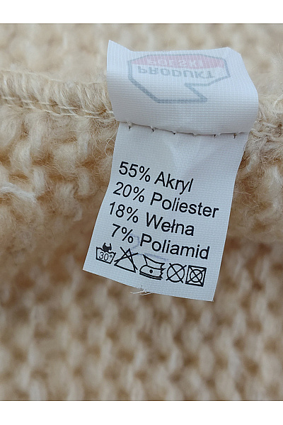 Béžový pletený kardigan s balonovými rukávy Vel. L | Unimoda | obrázek 6