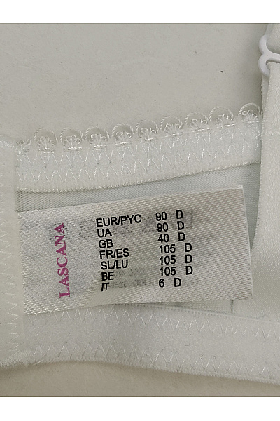 Lasca Bílá bavlněná kosticová krajková podprsenka s hladkými košíčky Vel. EU 90 D | Lasca | obrázek 8