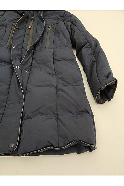 Geographical Norway Modrá prošívaná zimní bunda s kapucí a kožešinou Velikost US 14Y | Geographical Norway | obrázek 4