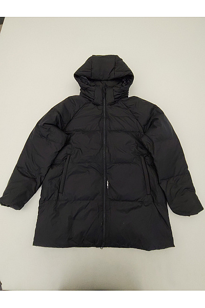 4F Pánská černá Prošívaná Zimní Puffer Bunda S Kapucí Vel. M