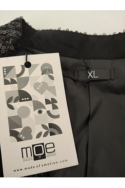 MOE Černé flitrové společenské sako bez límce Velikost XL | MOE | obrázek 5