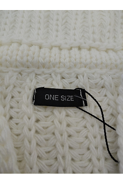 MOE Bílý pletený kardigan s kapucí a netopýřími rukávy Vel. ONE SIZE | MOE | obrázek 6