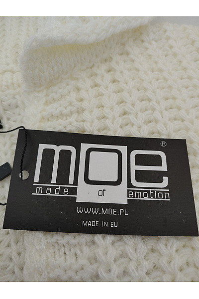 MOE Bílý pletený kardigan s kapucí a netopýřími rukávy Vel. ONE SIZE | MOE | obrázek 7