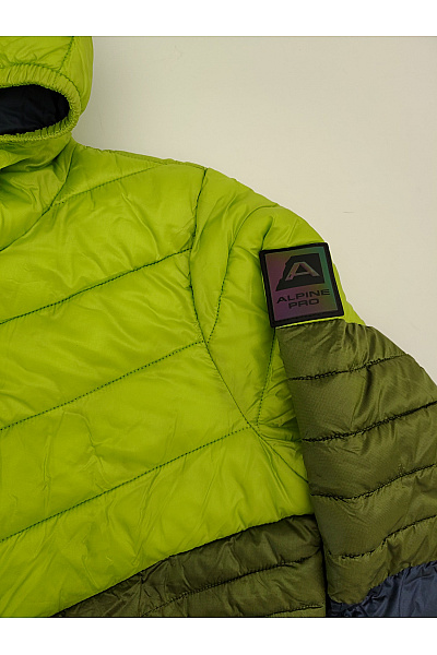 ALPINE PRO Chlapecká prošívaná outdoorová bunda khaki zelená Vel. 140/146 | ALPINE PRO | obrázek 3