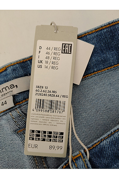 COMMA Dámské modré bavlněné džíny mom fit s vysokým pasem a ohrnutými nohavicemi | COMMA | obrázek 8