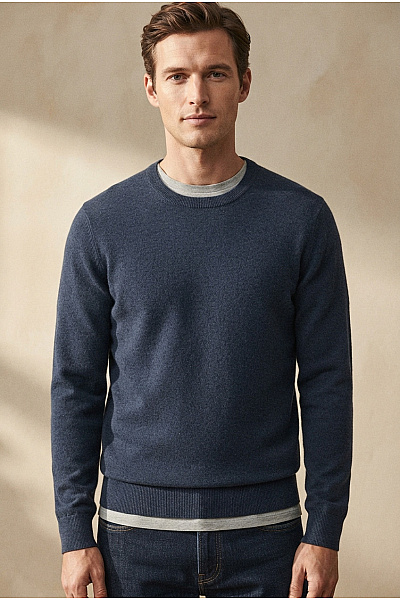 JACK & JONES Pánský Bavlněný Pulovr Basic Modrý Vel. XL